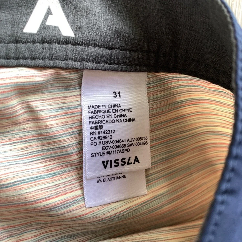 Vissla Men's Size 31‎ Striped Board Shorts Swim Trunks Performance Surfwear
